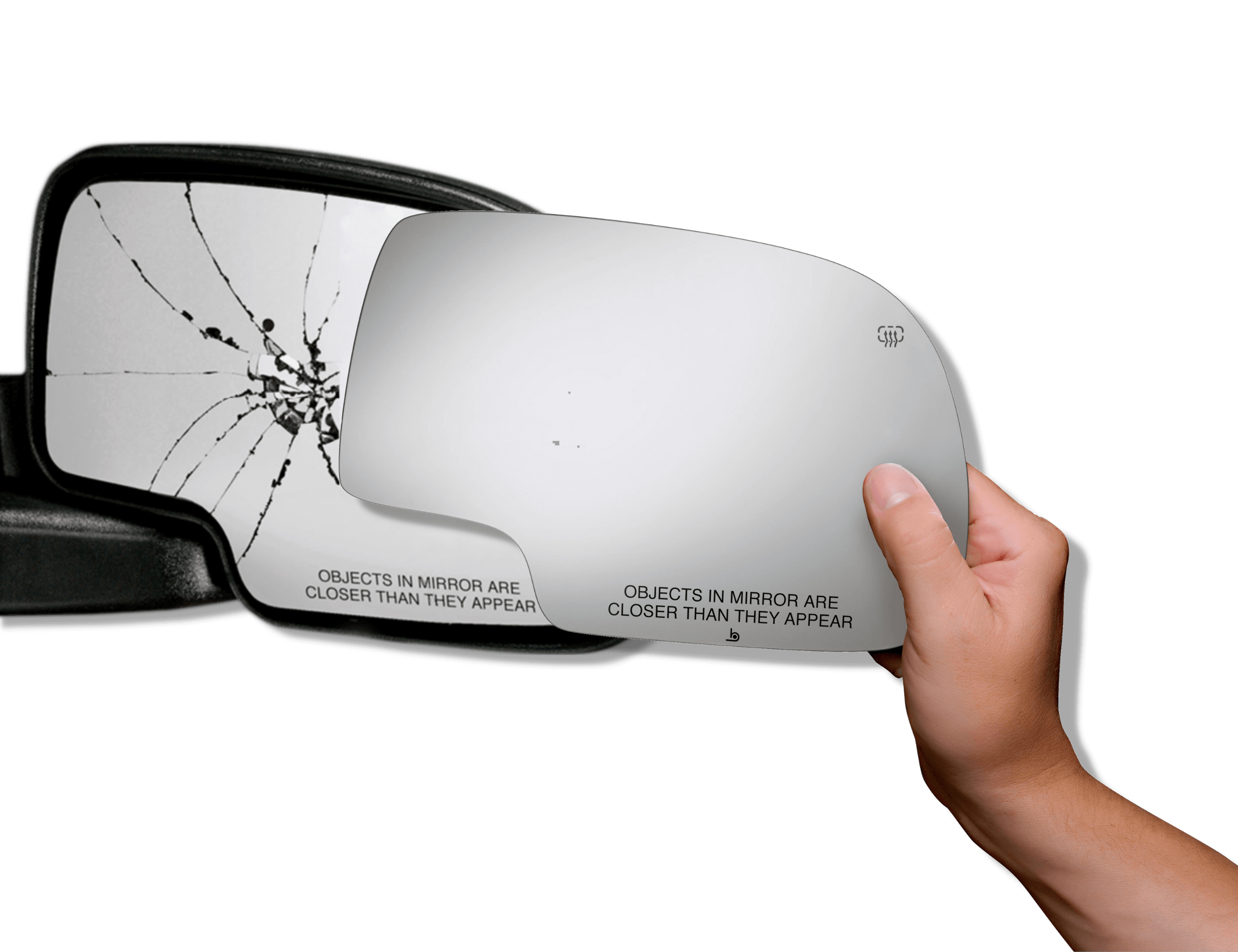 Broken mirror replacement diagram